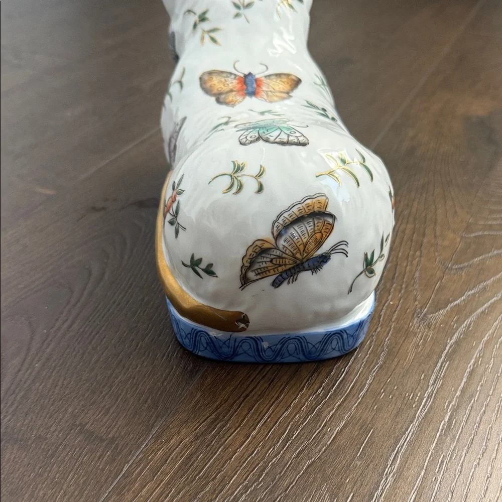 Vintage Frederick Cooper Chicago Large Hand Painted Cat with Butterflies - Picture 9 of 13